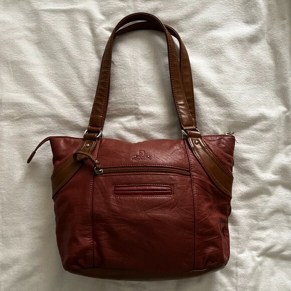 Stone Mountain Rust Brown Leather Shoulder Purse - Picture 4 of 10